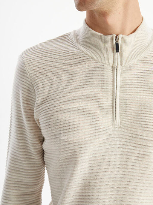 Dik Yaka Uzun Kollu Erkek Triko Kazak