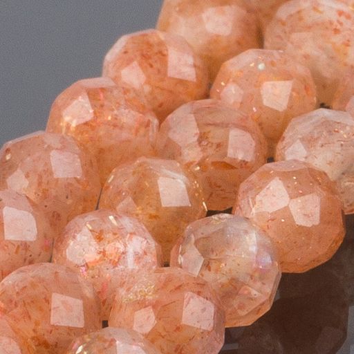 Бусы из Солнечного камня огранка - Радуга самоцветов фото 3