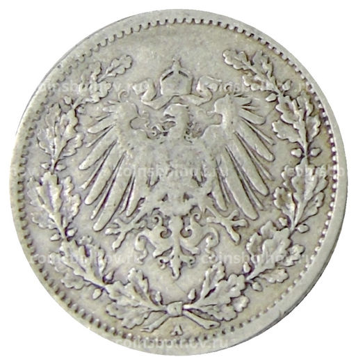 Монета 1/2 марки 1906 года A Германия