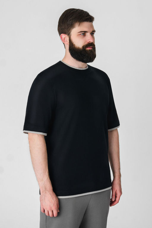 Арт. 67128/5 Футболка мужская 48-56 (5 шт) Цвет:черный