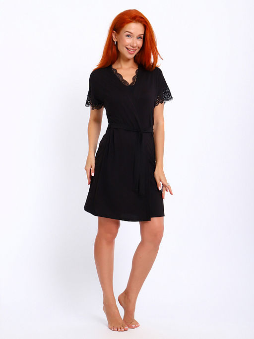 Халат женский ЭЛЕН (чёрный № 1)