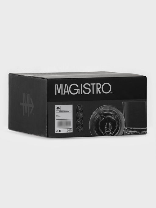 Стаканы для виски Magistro «Альфа», 310 мл, 8.7×9.2 см, набор 4 шт., стекло, прозрачные