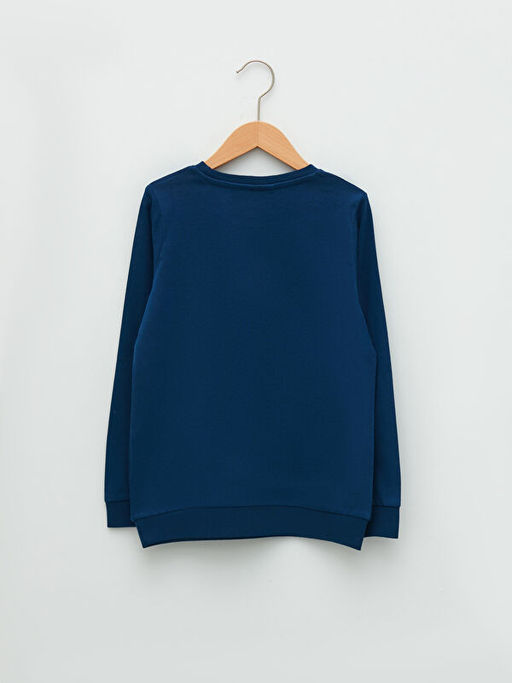 Bisiklet Yaka Kral ?akir Bask?l? Uzun Kollu Erkek ?ocuk Sweatshirt - Waikiki фото 2