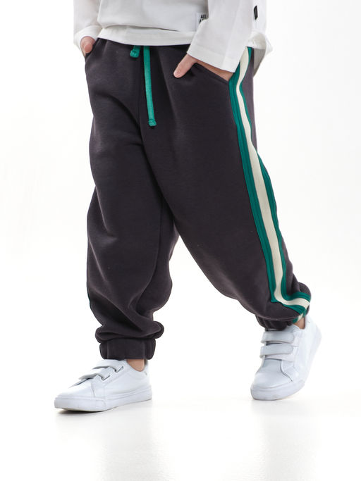 Брюки с лампасом для мальчика штаны спортивные 22-7681 светлый графит - Mini maxi фото 18