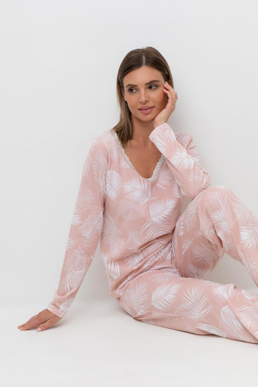 Е 20041/24/дымчатая роза,листья пальмы пижама жен