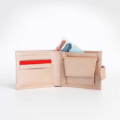 Кошелёк на кнопке, TEXTURA, цвет пудра  фото 8