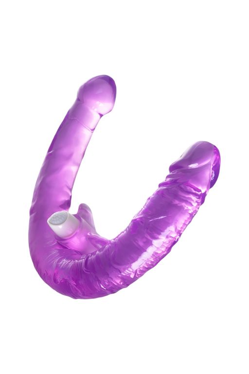 Фаллоимитатор двусторонний с вибропулей TOYFA Double Dildo with Vibro Bullet, TPR, фиолетовый, 35 см фото 4