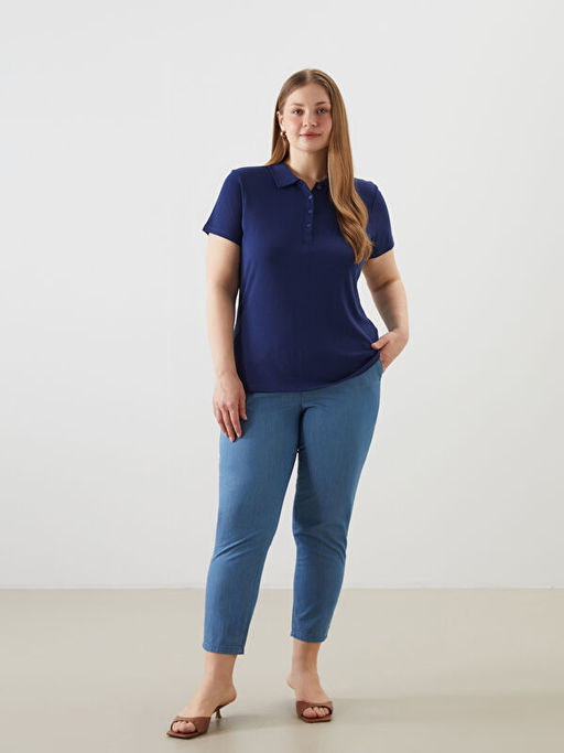 Polo Yaka Dokulu Kad?n Ti??rt