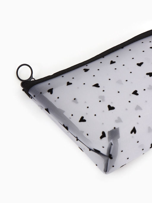 Косметичка женская Little love, с рисунком, на молнии, чёрная