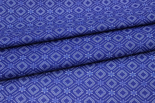 Ситец Ромбики - цветочки цв.василек, ГОСТ, ш.0.8м, хлопок-100%, 86гр/м.кв - Купава фото 4