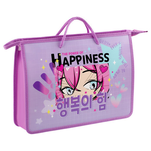 Папка на молнии с ручками А4 ArtSpace "Cute" ширина 75мм (ПТ-15_4_60169) пластик