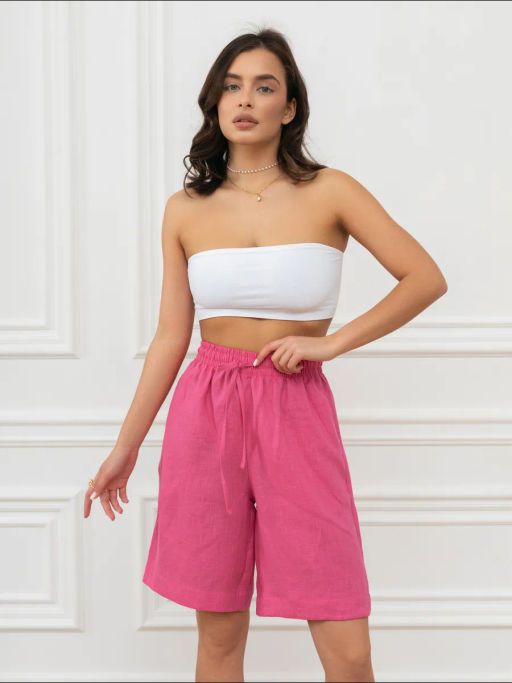 Шорты женские Лён-2 Светло-голубой - Modamica фото 37