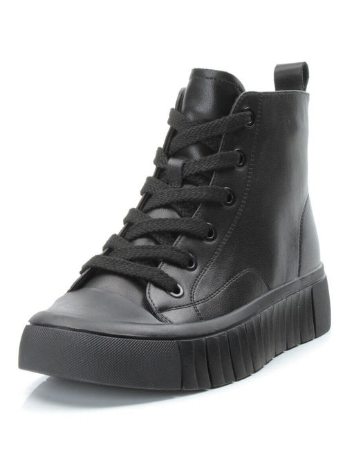 04-YSN2285-1 BLACK Ботинки женские зимние (натуральная и искусственная кожа, шерсть)