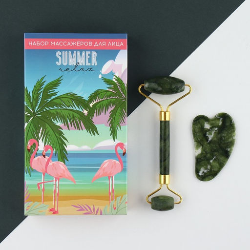 Набор массажеров Гуаша для лица Summer 10,5 х 19 см кальцит