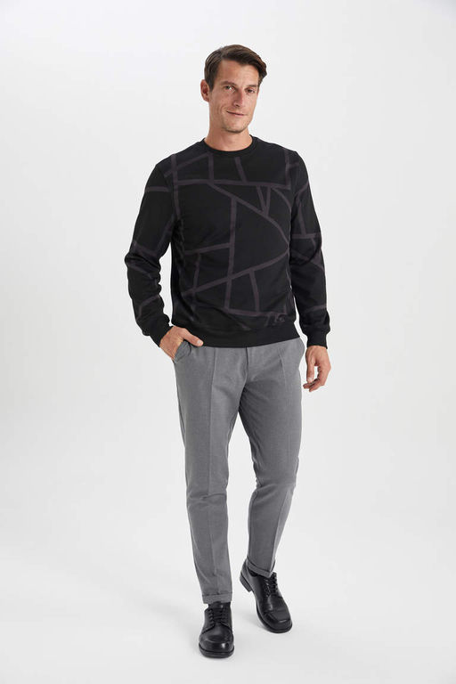 Толстовка Modern Fit с круглым вырезом - Defacto фото 5