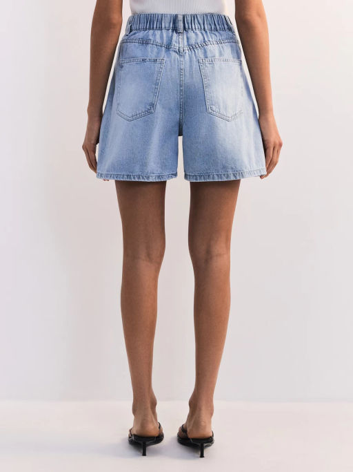 Джинсовые шорты А-силуэта с эластичным поясом ZR2605092306-101 / Zarina