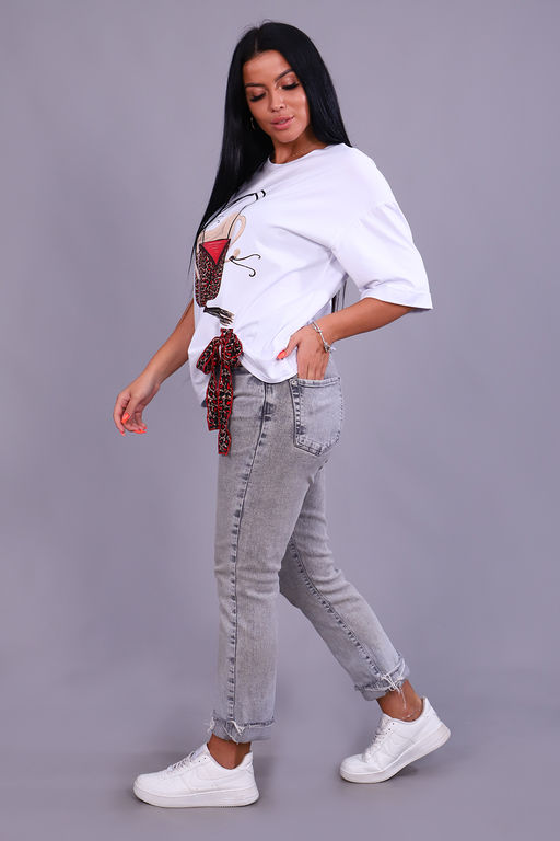 Футболка Натали 24884 оверсайз из кулирки пенье с лайкрой фото 5