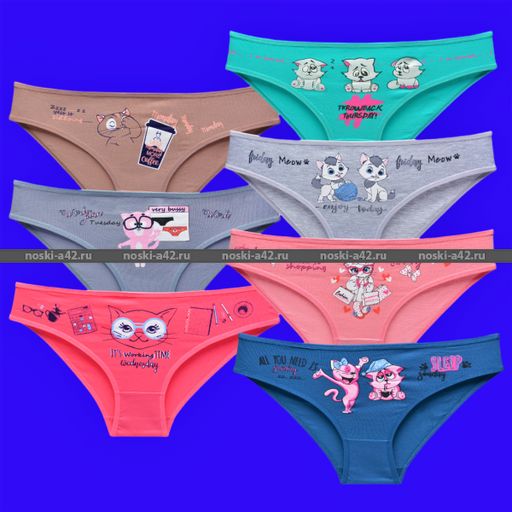 Цена за 7 шт. Подростковые трусы для девочек Турция Неделька - 7 шт. арт. 740027 (742027) 3 (4-5 лет) - For you фото 3