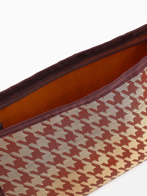 Цена за 2 шт. Косметичка на молнии, треугольная, с паттерном, бежевая/коричневая