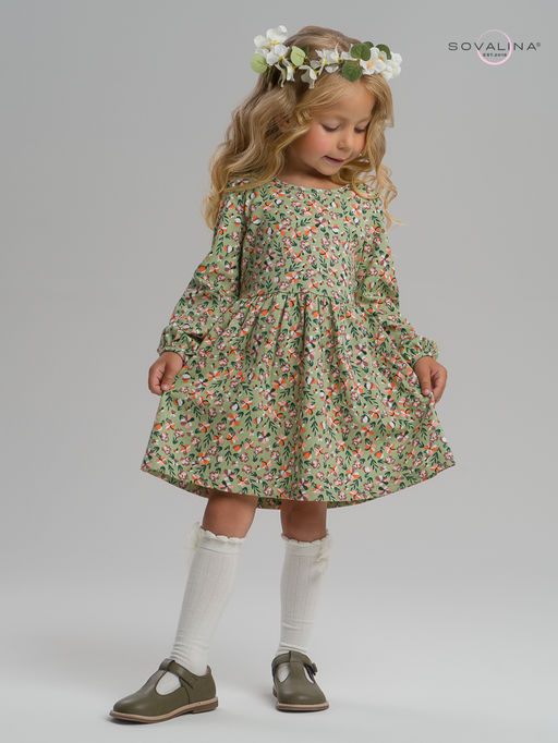 Платье Моана цветочки на хаки - Sovalina фото 13