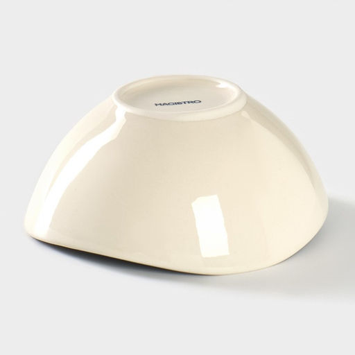 Салатник Magistro Ocean, 300 мл, фарфор, голубой, белый фото 3