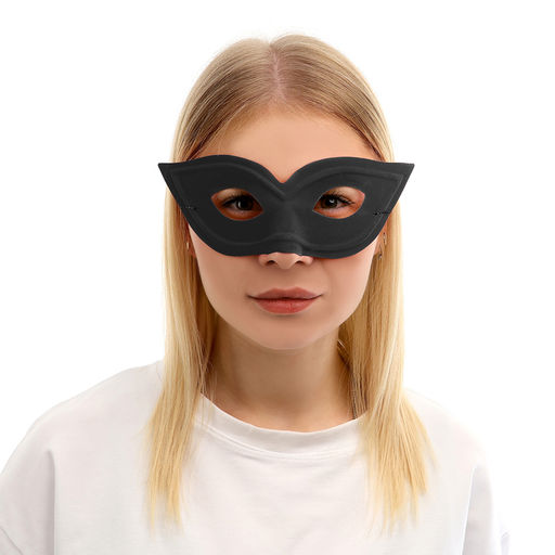 Цена за 11 шт. Карнавальная маска, цвет черный