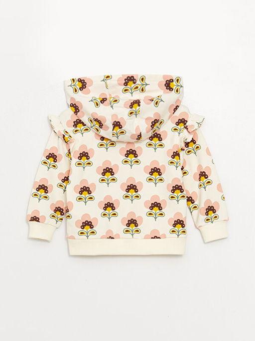 Kap??onlu Uzun Kollu K?z Bebek Fermuarl? Sweatshirt ve Tayt 2li - Waikiki фото 3