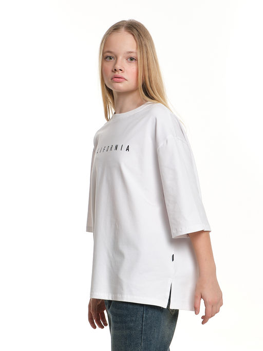 Футболка оверсайз с принтом 22-7453 белый - Mini maxi фото 8
