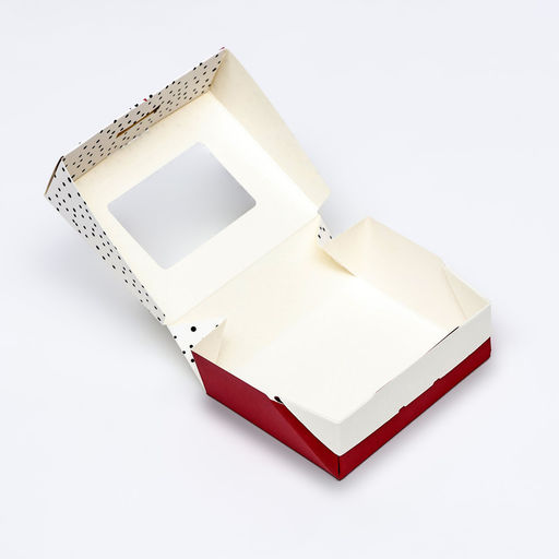 Цена за 20 шт. Коробка складная «Красный бант» 10×8×3.5 см
