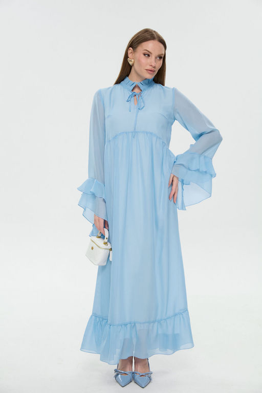 Платье NIKVA н1038-1 голубой  фото 5