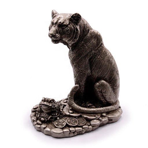 Фигурка Фен Шуй Тигр и жаба на монетах Защита процветающего семейства 18-16см ХРУПКОЕ