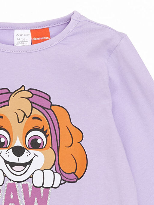 Bisiklet Yaka Paw Patrol Bask?l? K?z Bebek Pijama Tak?m