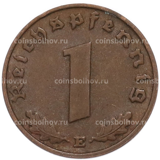 Монета 1 рейхспфенниг 1938 года E Германия