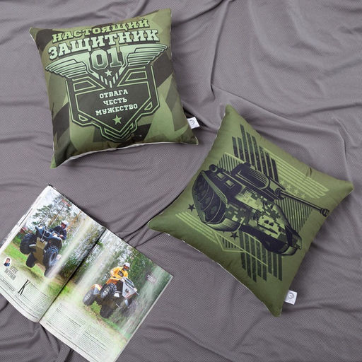 Наволочка декоративная Этель Танк 40х40 см, 100% п/э фото 2