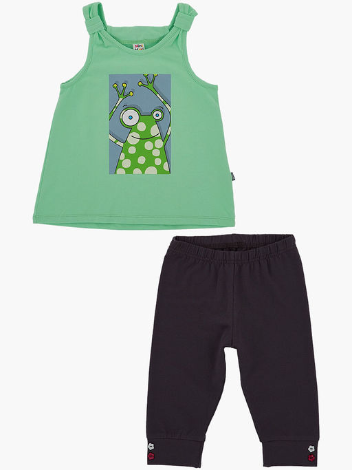 Комплект для девочки с принтом UD 6428/1690 св.зеленый - Mini maxi фото 4