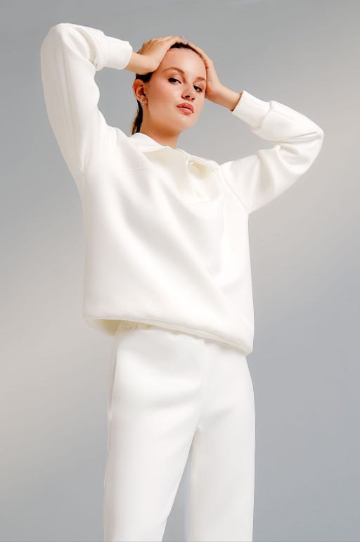 Арт. 2801Костюм с брюками женский 44-50 (4 шт) Цвет:молочный - Калинка фото 4