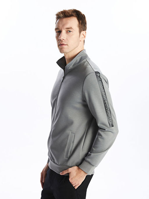 Dik Yaka Erkek Sweatshirt
