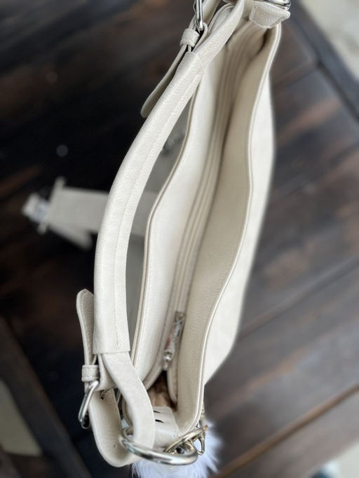 Женская сумка хобо из эко кожи 007 Бежевый - Cidirro фото 5