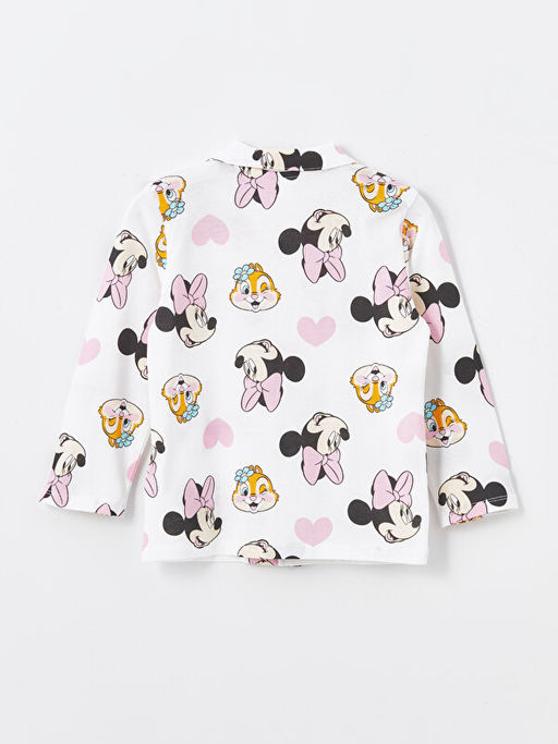 Polo Yaka K?sa Kollu Minnie Mouse Bask?l? K?z Bebek Pijama Tak?m - Waikiki фото 3