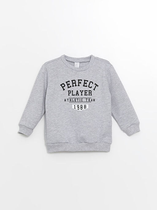 Bisiklet Yaka Uzun Kollu Bask?l? Erkek Bebek Sweatshirt ve E?ofman Alt? 2li Tak?m - Waikiki фото 2