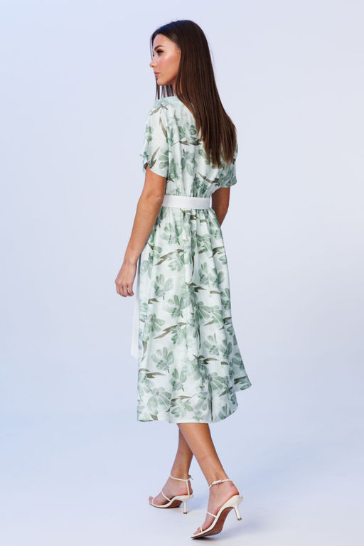 Платье Lars Style 1074 мятно-молочный принт