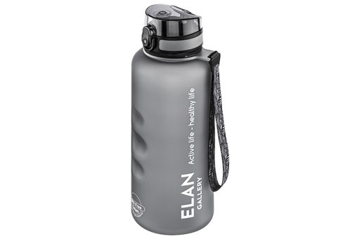 Бутылка для воды 1,5 л 10*10*28,5 см "Style Matte" с углублениями д/пальцев серая