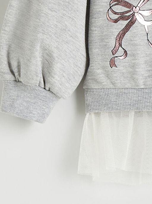 Bisiklet Yaka K?z ?ocuk Sweatshirt
