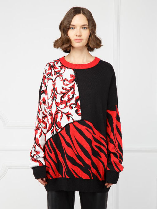 Джемпер женский ZZ-07011 black/red/white - Eleganzza фото 2