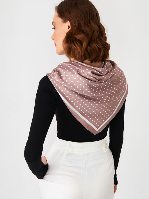 Большой, мягкий, тонкий и очень нежный двусторонний палантин с рисунком. - Tantino фото 4