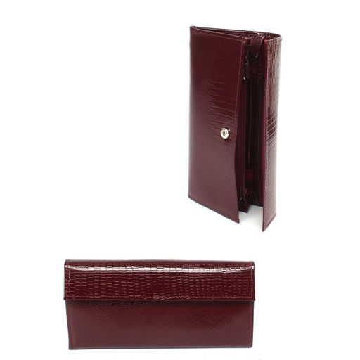 Портмоне женское Croco-ПР-952 натуральная кожа 3 отд, 5 карм, бордо игуана (78) 265468