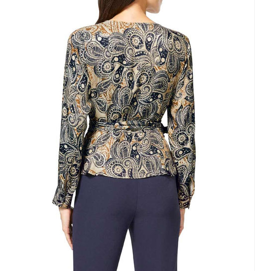 Блузка, сине-бежевая - Patrizia dini фото 4