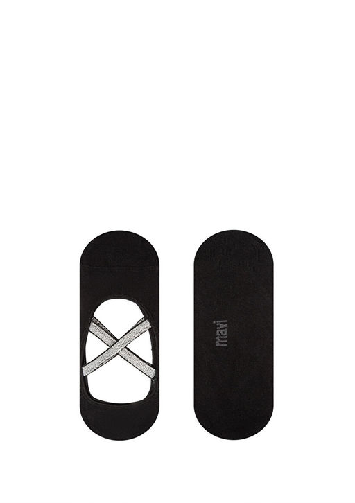 Bant Detayl? Siyah Babet Corab?