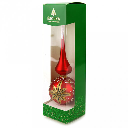 Елочная игрушка верхушка стеклянная Звездная д7см, h27,5см, ручная художественная роспись, цвета микс, подарочная упаковка (Россия) - Домашняя мода фото 3