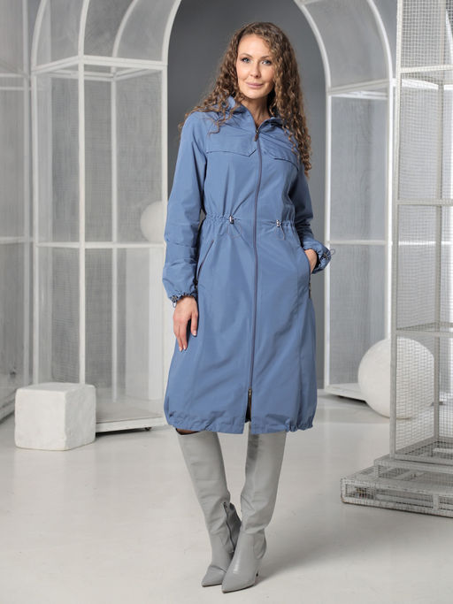25132 Плащ серо-синий - Dizzyway фото 2